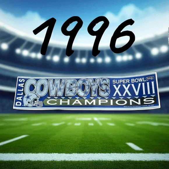 1996 COWBOYS Superbowl bumper sticker NEVER USED! - Picture 1 of 3